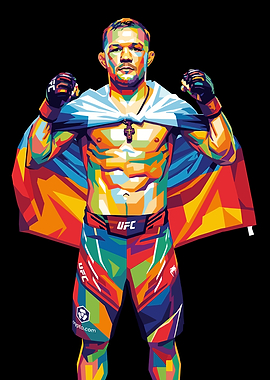 Petr Yan UFC Fighter in Colorful WPAP Style