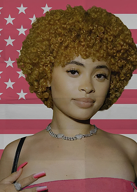 Ice Spice Poses in Front of American Flag
