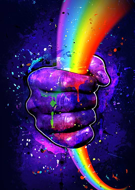 Fist with Rainbow Splash