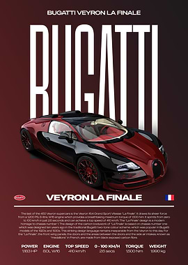 Bugatti Veyron La Finale Car Poster