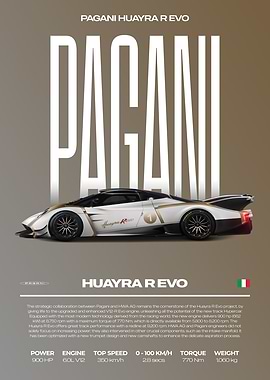 Pagani Huayra R Evo Car Poster
