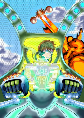 Pilot in cockpit under attack