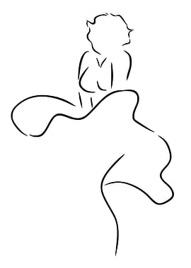 Marilyn Monroe iconic pose sketch