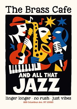 The Brass Cafe Jazz Poster