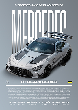 Mercedes-AMG GT Black Series Car Poster