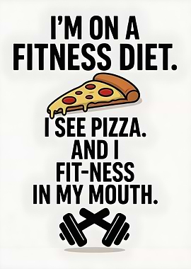 Funny Fitness Diet Pizza Quote