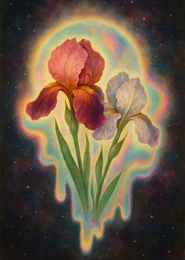 Cosmic Irises in Rainbow Aura