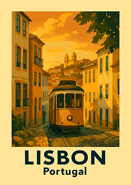 Vintage Travel Lisbon Portugal