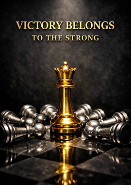 Golden Queen Chess Piece Victory