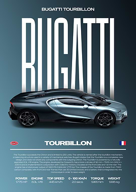 Bugatti Tourbillon Car Poster