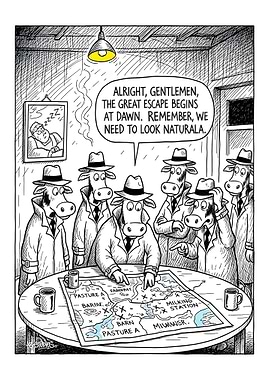 Cows Planning a Great Escape