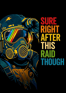 Gamer in Gas Mask with Rainbow Visor arc raiders