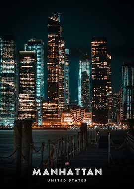Manhattan Skyline at Night