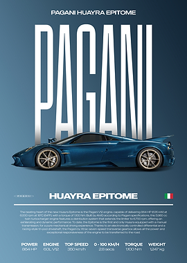 Pagani Huayra Epitome Car Poster