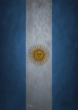 Argentina Flag with Sun Emblem