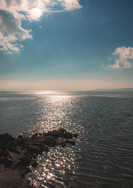 Sunlight Glinting on the Ocean Surface