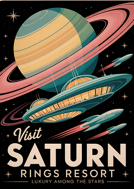 Visit Saturn Rings Resort Poster