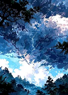 Stormy Sky Over Forest