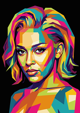 Colorful Pop Art Portrait of doja cat