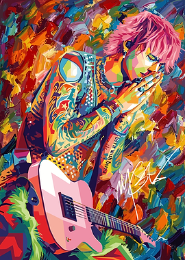 Machine gun kelly Pop art painting