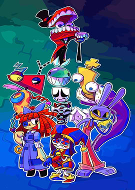 Whimsical Cartoon Characters Group