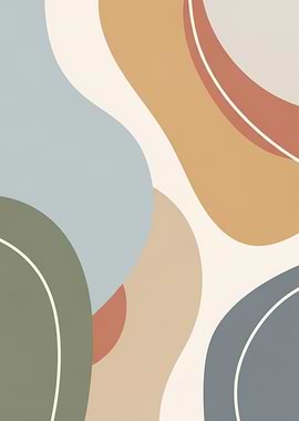 Abstract Organic Shapes with Earth Tones