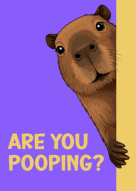 Capybara Peeking with Text