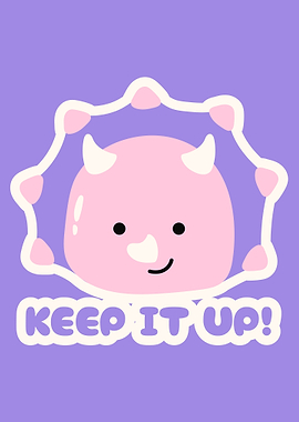 Cute Pink Triceratops with Text