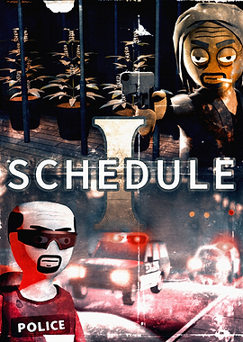 Schedule Poster with Police and Gunman
