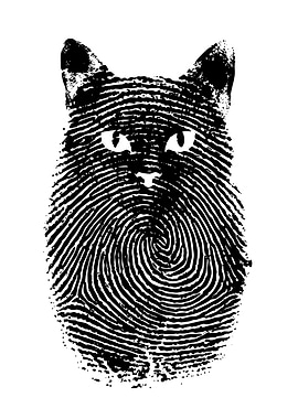 Black Cat Fingerprint Art