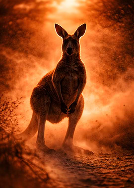 Kangaroo in Dust Storm