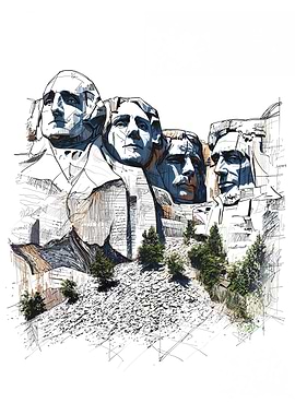 Mount Rushmore Sketch