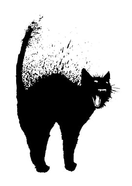 Black Cat Splatter Art