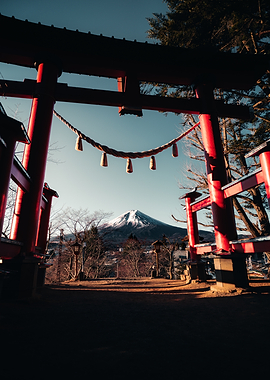 Mount Fuji Through Torii Gates