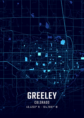 Greeley Colorado Midnight City Map