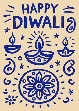 Happy Diwali Greeting Card