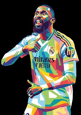 Antonio Rüdiger Football Player in Pop Art Style