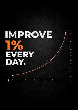 Improve 1% Every Day motivational graphic