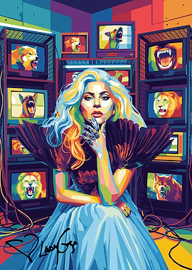 Lady Gaga Pop Art Portrait