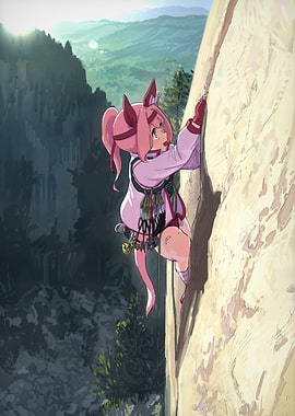 Girl Rock Climbing
