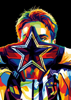 Kenan Yildiz Pop Art Football with Star