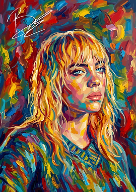 Billie Eilish Vibrant Portrait