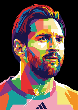 Lionel Messi Pop Art Portrait