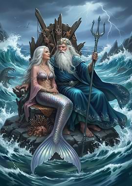 Mythical Sea Rulers on Throne