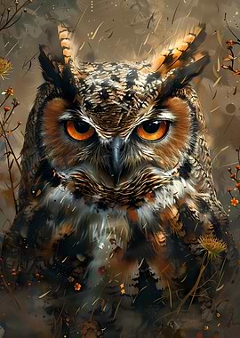 Intense Owl Portrait