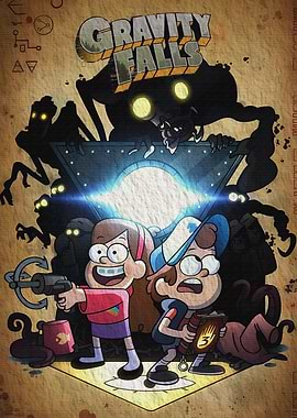 Gravity Falls Poster with Monsters