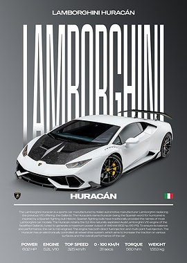 Lamborghini Huracán Car Poster