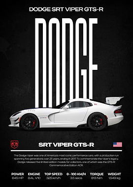 Dodge SRT Viper GTS-R Poster