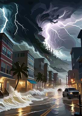 Hurricane hits coastal city