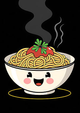 Cute Spaghetti Bowl Character